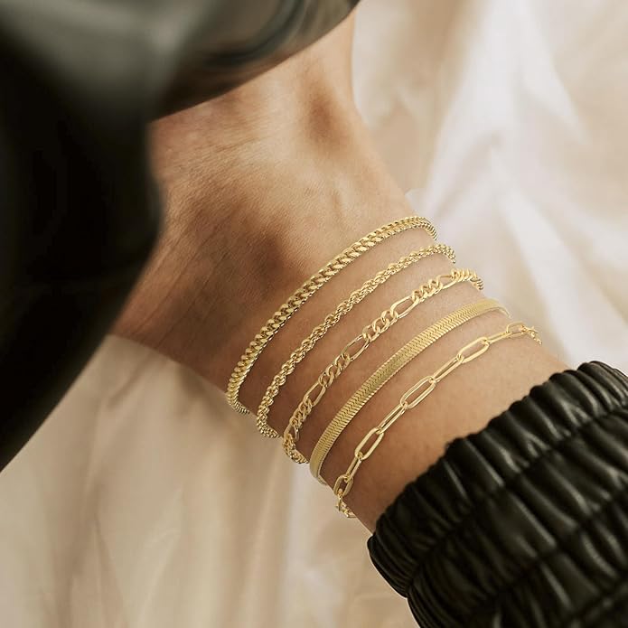 Gold/Silver Plated Anklet Bracelets for Women Waterproof Plus Size Cuban Link Chain Ankle Bracelet for Large Ankle 9-12inch