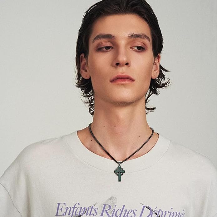 Cross Necklace for Men 925 Sterling Silver Celtic Cross Pendant Christian Jewelry Religious Christmas Gifts for Women