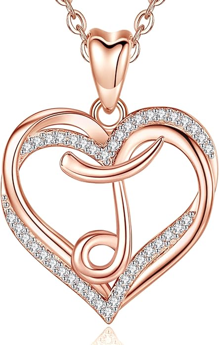 INFUSEU Unique Initial Necklaces for Women Girls Small Heart Letter Jewelry, Meaningful Personalized Gifts