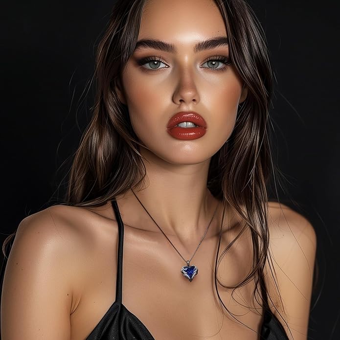 CDE Angel Wings Necklace for Women with Birthstone, Love Heart Silver Tone/Gold Tone Pendant, Ideal Anniversary or Birthday Jewelry Gifts for Wife Girlfriend Her