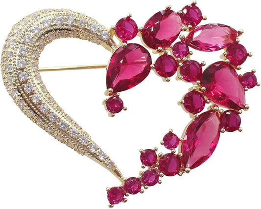 Brooch Pins for Women Girls Fashion Flower Crystal Rhinestone Pearl Jewelry
