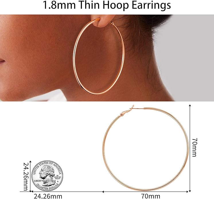 Gacimy Gold Hoop Earrings for Women 14K Gold Plated, 925 Sterling Silver Post Hypoallergenic Earrings Hoops for Women