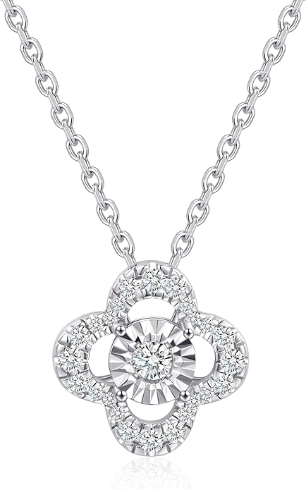 Sterling Silver Lab Grown Diamond Halo Pendant Necklace, Chain Included,ideal gift for anniversaries, birthdays, or any milestone celebration