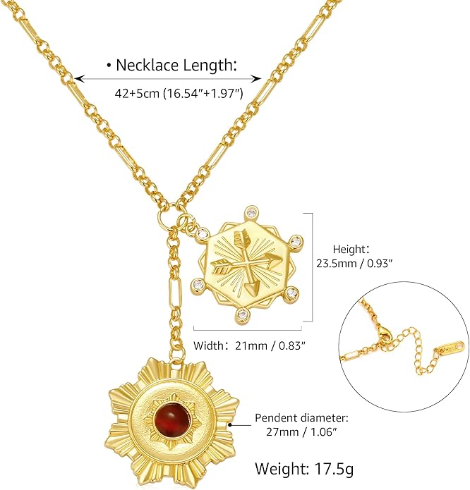 Chunky Gold Necklace for Women, 18K Waterproof Heart Necklace Statement Necklace Gold Charm Necklace Chunky Jewelry Paperclip Chain Choker Gift for Women