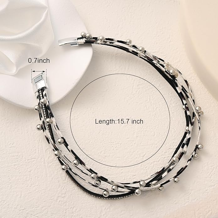 VIBILIA Boho Leather Wrap Bracelets for Women Multi-Layer Bracelets with Strong Clasp Jewelry for Women