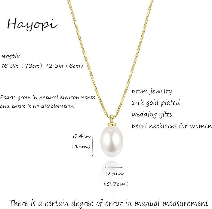 Pearl Necklace for Women Trendy,14k Gold Plated Necklace Dainty Wedding Necklace Small Cute Choker Necklace Beaded Lariat Drop Necklace Vintage Waterproof Jewelry for Women Gold Jewelry Fashion Gifts