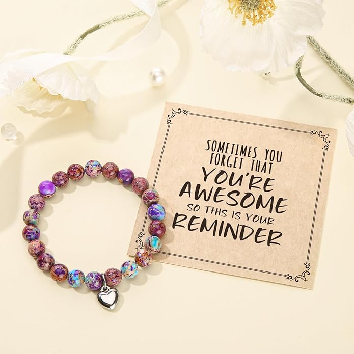 jewelrycard Sometimes You Forget Your Awesome Bracelets for Women, Birthday Christmas Gifts for Women Stocking Stuffers for Teen Girl Gifts Trendy Stuff, Inspirational Jewelry for Women Girls