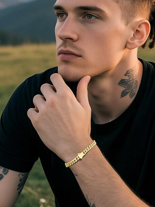 Richsteel 5/7/9/12mm Wide Miami Cuban Link Chain Bracelet for Men Women,Stainless Steel/Gold/Black Plated,7.4/8.2/9 Inch Length,Hip Hop Urban Street-wear Jewelry(Gift Wrapped)