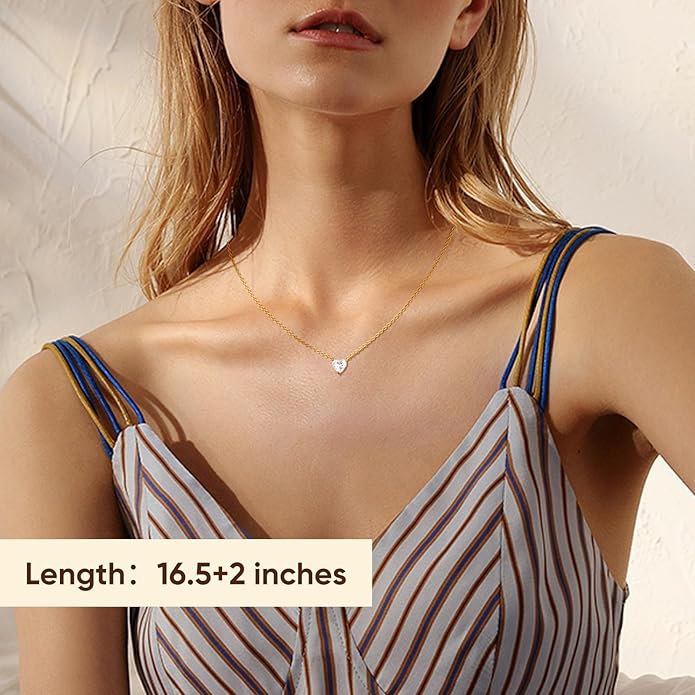 KSF Gold Layered Necklaces for Women - 18K Gold Plated Choker Necklace, 3PCS Women's Cubic Zirconia Choker Simple Dainty Stackable Pendant Necklaces Trendy Jewelry Gift for Women