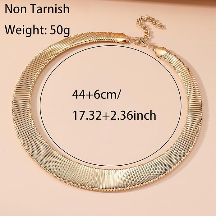 Collar Necklace for Woman Trendy Silver Choker Necklaces for Woman Statement Open Round Collar Choker Necklace