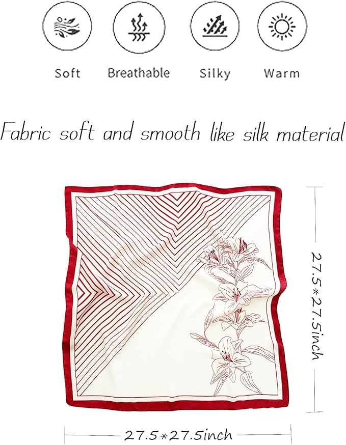 Hioyiwse Satin Bandanas Head Scarf For Women Hair Scarves Accessories Lightweight Fashion Wrap Neck Silk Sleeping Headscarf
