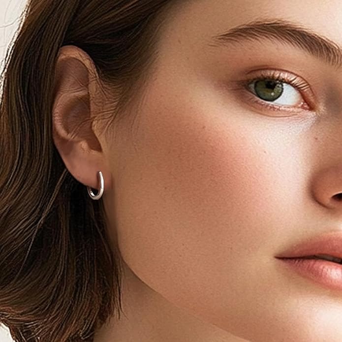 Silvora 925 Sterling Silver Small Hoop Earrings for Women Huggie Earrings Hypoallergenic Cartilage Earrings Tiny Hoops 6mm/8mm/10mm/12mm/14mm/16mm/18mm/20mm