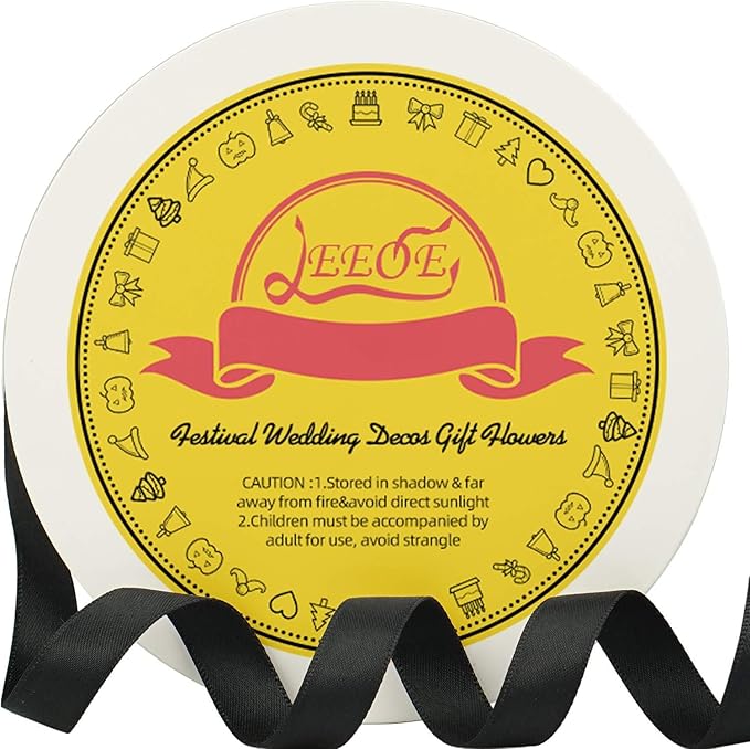 LEEQE Double Face Black Satin Ribbon 1/2 inch X 50 Yards Polyester Black Ribbon for Gift Wrapping Very Suitable for Weddings Party Invitation Decorations and More