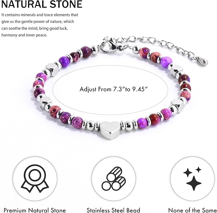 VIBILIA Cross Beaded Bracelets for Women, Inspirational Natural Heart Religious Bracelets for Women, Birthday Christian Gifts for Women on Thanksgiving Christmas Gifts