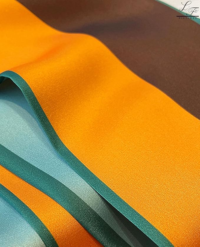 Hioyiwse Head Scarf Hair Neck Scarves For Women Purse Bag Scarfs For Handbags Silky Long Thin Satin Headscarf Fashion