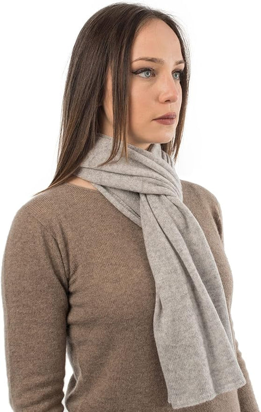 Dalle Piane Cashmere - 100% Cashmere Classic Scarf - Made in Italy - Neck Warmer (12" x 63") - Luxury Gift