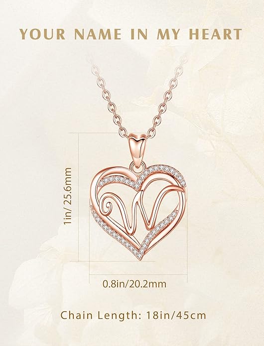 INFUSEU Unique Initial Necklaces for Women Girls Small Heart Letter Jewelry, Meaningful Personalized Gifts