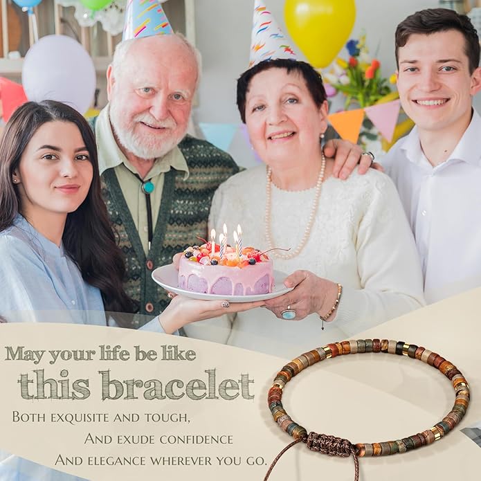 30th 40th 50th 60th 70th 80th Birthday Gifts for Women, Natural Stone Bracelet Birthday Gifts for Mom Daughter Grandma Sister Friends Coworker