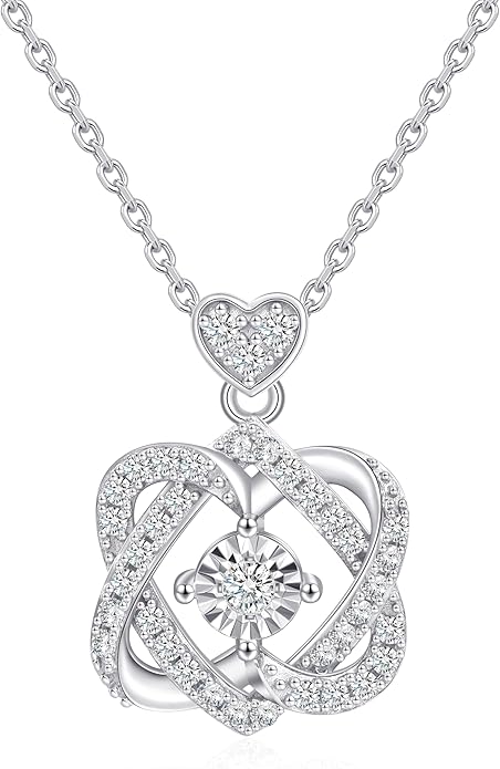Sterling Silver Lab Grown Diamond Halo Pendant Necklace, Chain Included,ideal gift for anniversaries, birthdays, or any milestone celebration