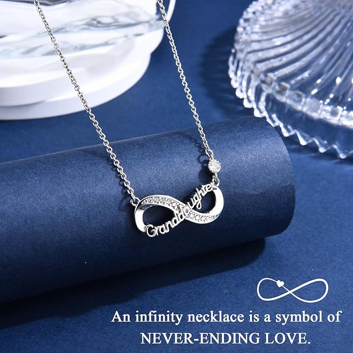Infinity Mom Grandma Nana Sister Aunt Daughter Auntie Granddaughter Niece Necklace Gifts, Christmas Birthday Valentines Day Mothers Day Easter Graduation Back to School Gifts Stocking Stuffers Presents for Women Girls Her