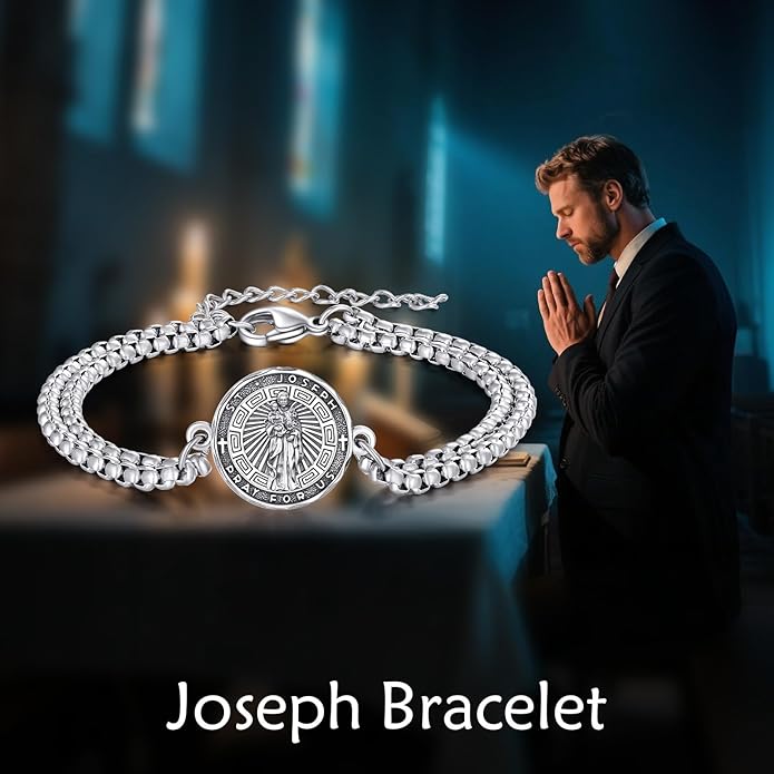 YFN Patron Saint Bracelet Sterling Silver Religious Protector Bracelet Jewelry Gift for Women Men
