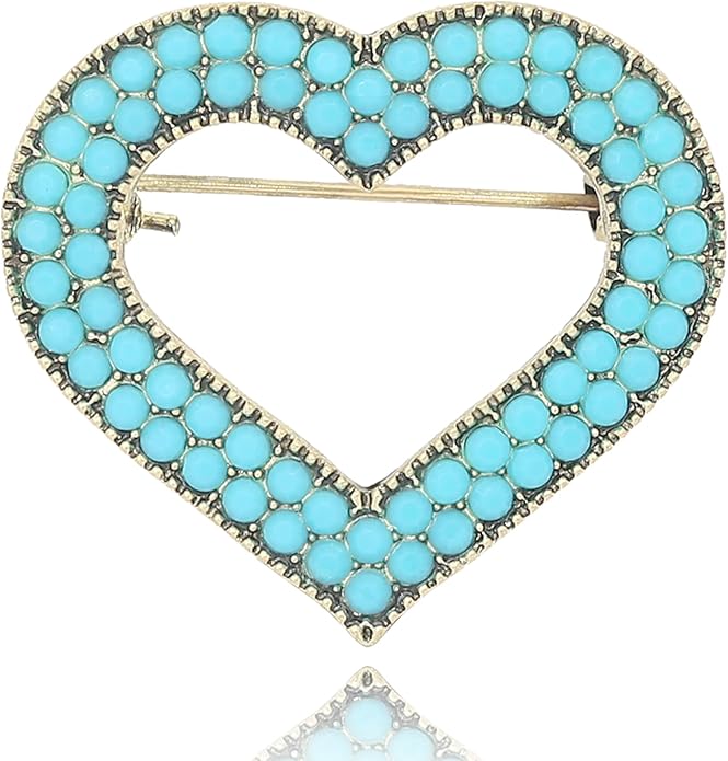 Turquoise West Cowboy Oval Tear Drop Brooch Pin for Women Retro Brooches Pins Classic Fashion Jewelry Accessories Gift