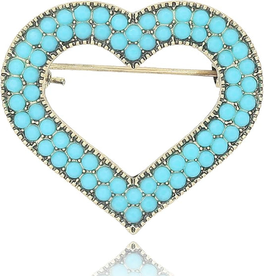 Turquoise West Cowboy Oval Tear Drop Brooch Pin for Women Retro Brooches Pins Classic Fashion Jewelry Accessories Gift