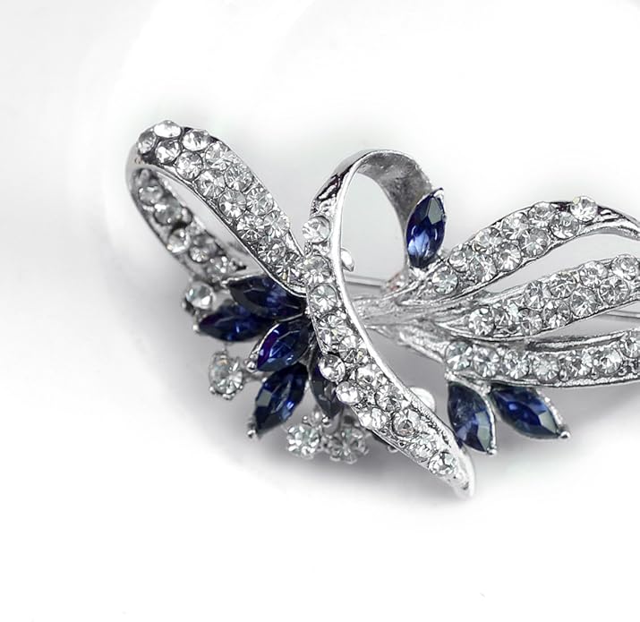 Merdia Created Crystal Brooch Fancy Vintage Style Flower Brooch Pin for Women, girls, ladies with Blue/Purple Created Crystal | Vintage Fashion | Brooches and Pins for Women | Ladies Jewelry