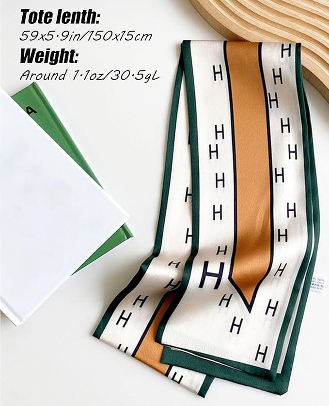 Hioyiwse Head Scarf Hair Neck Scarves For Women Purse Bag Scarfs For Handbags Silky Long Thin Satin Headscarf Fashion