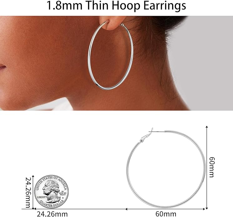 Gacimy Gold Hoop Earrings for Women 14K Gold Plated, 925 Sterling Silver Post Hypoallergenic Earrings Hoops for Women