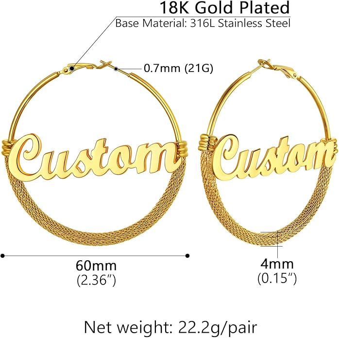 PROSTEEL 30/40/60/80/100mm Chunky Hoop Earrings For Women Gold Plated/Black Stainless Steel Hoops Earrings Statement Jewelry