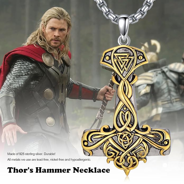 KoyeKei Viking Necklace for Men 925 Sterling Silver Viking Norse Pagan Jewelry Gifts for Women