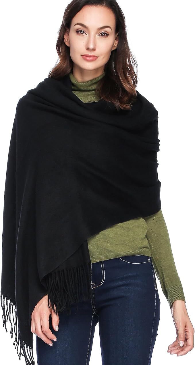 HOYAYO Extra Large Thick Pashmina Shawl Wraps - Wool Soft Winter Warm Scarves Travel Blanket for Women