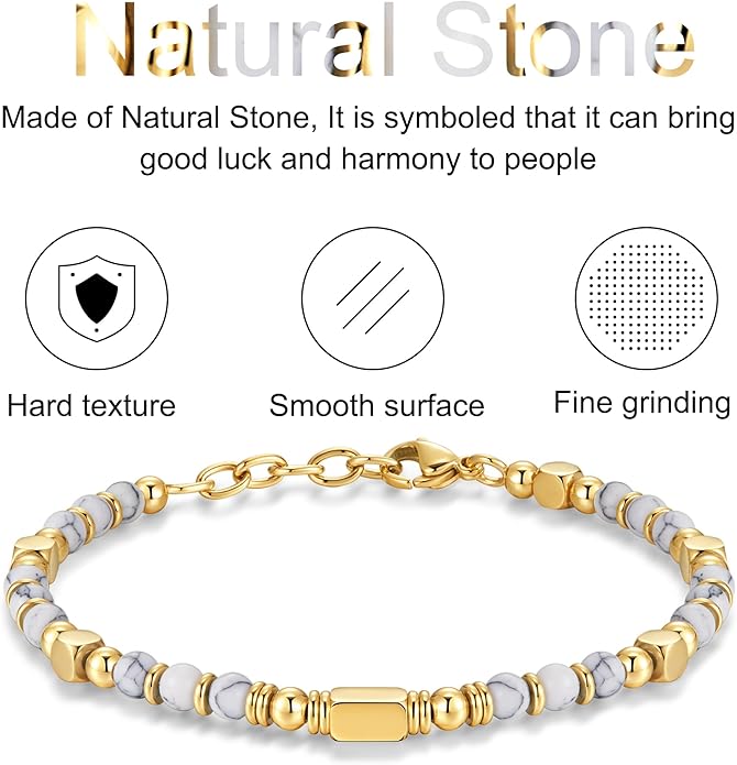 Beaded Bracelets for Women - Silver and Gold Boho Bracelets, Trendy Jewelry Gifts for Lover, Mom, Friends