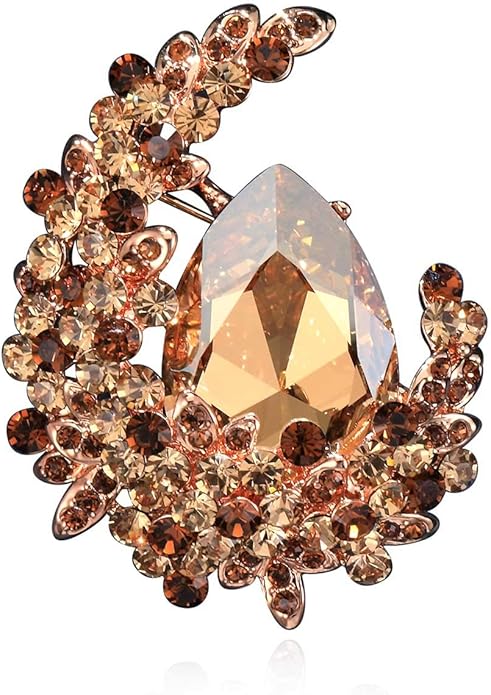 Brooches for Women, Fashion Rhinestone with Crystal Jewelry Women's Brooches & Pins Christmas Gift