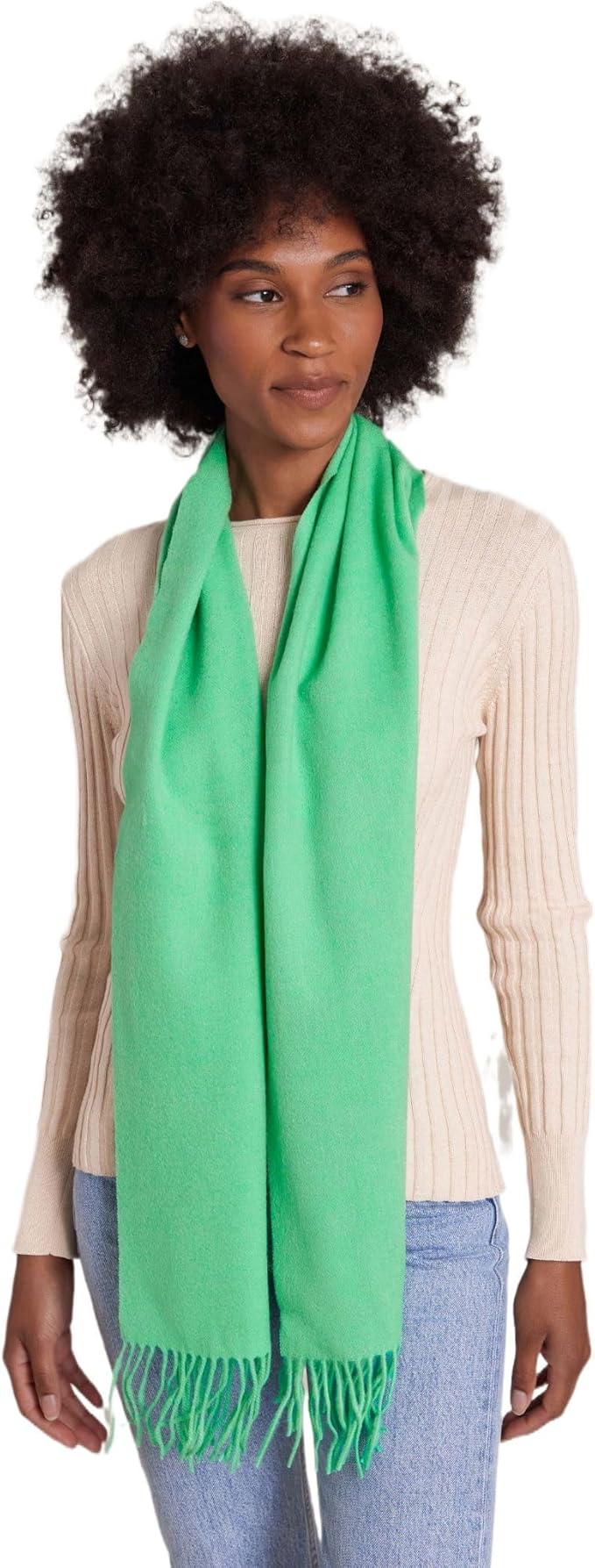 Alashan Cashmere Ultra-Fine Merino Wool and Cashmere Blend Woven Scarf -Luxe fabric-Lightweight- 72" x 12"