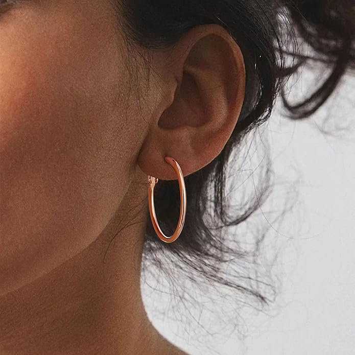Gacimy Gold Hoop Earrings for Women 14K Gold Plated, 925 Sterling Silver Post Hypoallergenic Earrings Hoops for Women