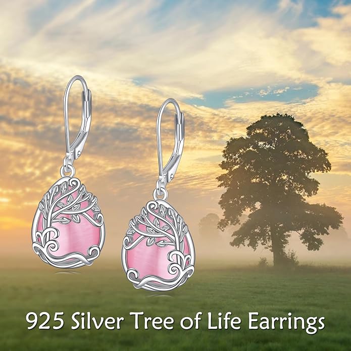 Moonstone Filigree Drop Dangle Teardrop Earrings 925 Sterling Silver Moonstone Leverback Earrings for Women Jewelry Gifts