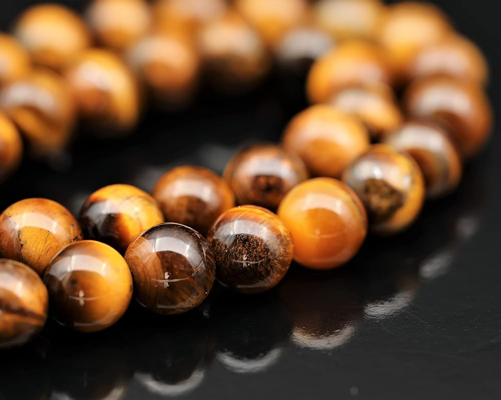 Natural Tiger Eye Beaded Choker, Genuine Golden Crystal Necklace, Fancy Gemstone Choker, 8mm Beads, Unique Fashion Jewelry, Healing Crystal Chakra Necklace, Durable Stone Necklace, Leo Necklace