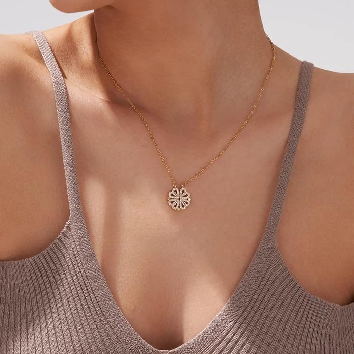 Tewiky Cute Heart Necklace Tiny 14k Gold Heart Pendant Choker Necklaces Small Gold Love Open Heart Chain Necklace for Women Dainty Gold Necklace Gifts for Her