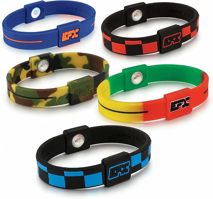 EFX Performance Surgical-Grade Silicone Balance Bracelet with Programmed Holograms for Balance, Strength, Flexibility, Energy | Waterproof & Sweatproof Bracelet for Men and Women | Great for Seniors