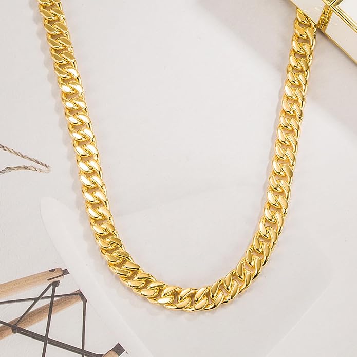 Dankadi Fashion 925 Sterling Silver Solid Miami Cuban Link Chain Necklace 8MM & 12MM- Curb Cuban Thick Big Link Choker For Men 20 "22" 24 "26" 28" Fine Jewelry
