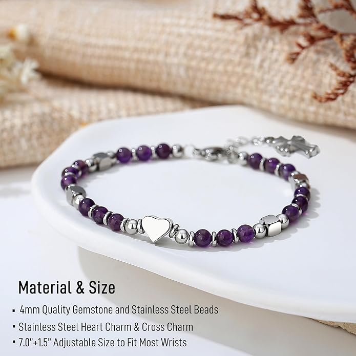 TONY & SANDY Christian Gifts for Women, Religious Cross Bracelet Jewelry, Easter Basket Stuffers for Teens Kids Adults, Faith Confirmation Baptism Christmas Birthday Gifts for Women