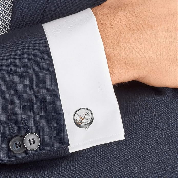 MERIT OCEAN Cuff Links Mens Steampunk Movement Shape, Cufflinks for Men Mens Shirt Vintage Gears, Cufflinks for Business Wedding Gifts