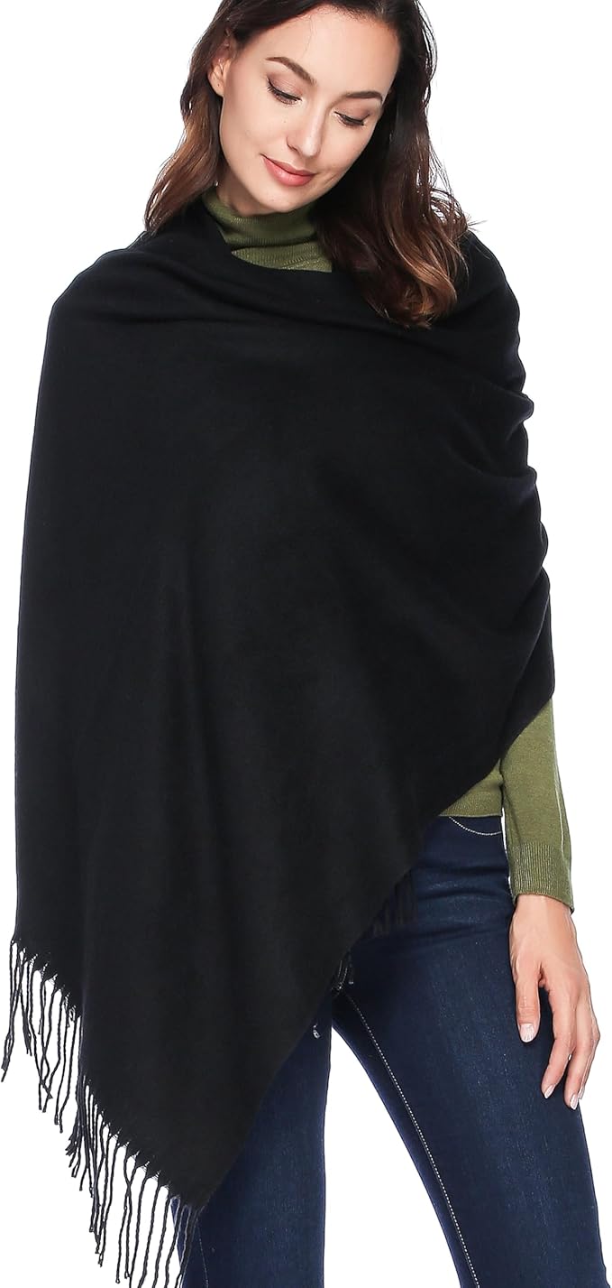 HOYAYO Extra Large Thick Pashmina Shawl Wraps - Wool Soft Winter Warm Scarves Travel Blanket for Women