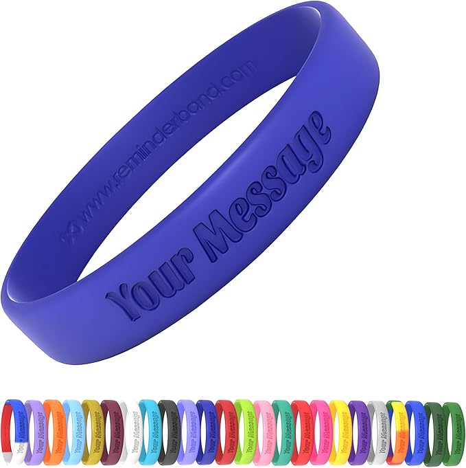Reminderband Custom Silicone Bracelet – Motivational Wristbands, Bulk Personalized Bands for Events, Awareness, Fundraisers, Gifts – Custom Rubber Bracelets - 1/2" Classic