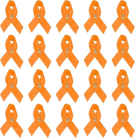 1/2/5/10/25/50/100pcs Satin Awareness Ribbon Pins (Pick your color), for Cancer & Disease Awareness, Bulk Quantities for Fundraising, Events, Gift Giving