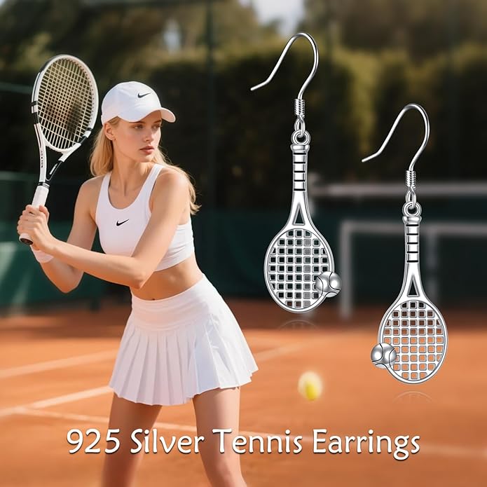 Pickleball/Tennis/Soccer/Volleyball/Golf/Hockey/Basketball Earrings for Women 925 Sterling Sliver Sports Ball Earrings Pickle Ball Dangle Earrings Pickleball Jewelry Gifts for Women Lover