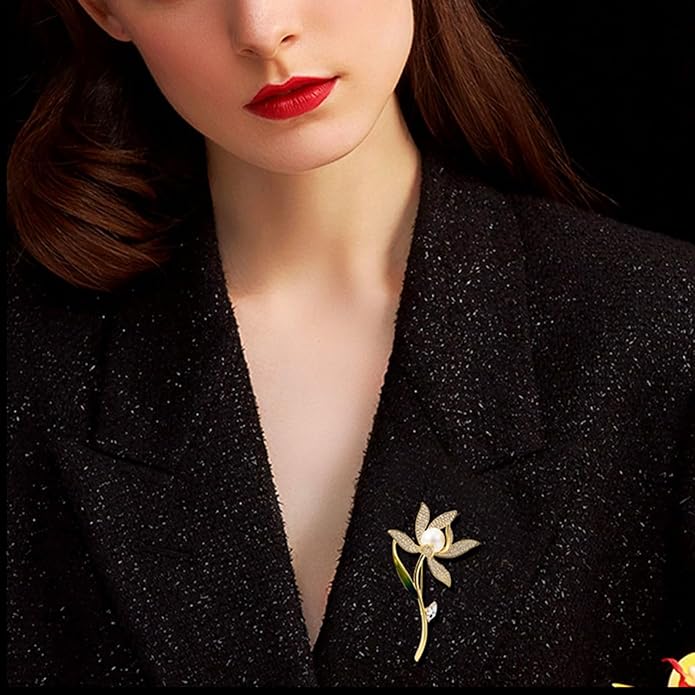 la luen Brooch Pins For Women Fashion Elegant Brooches Lapel Badges Coat Sweater Scarves Shawl Dress Accessory Wedding Party Prom Jewelry