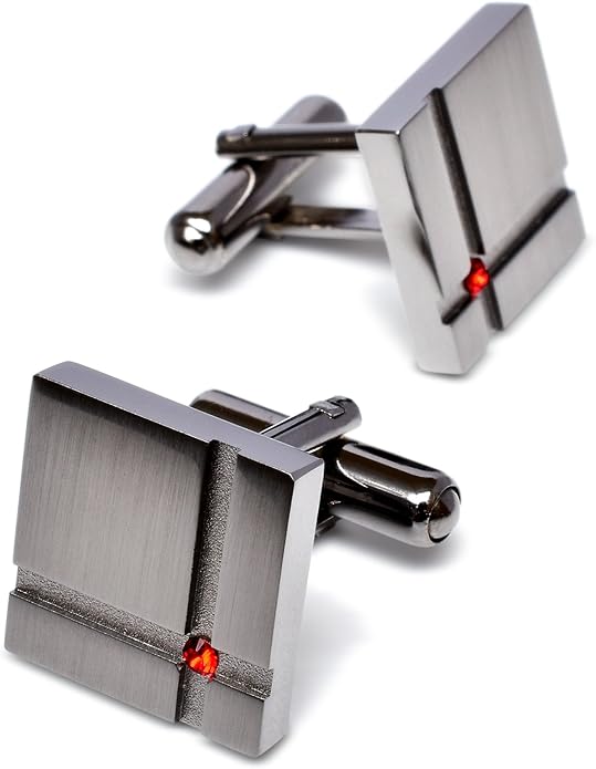 [TAVARAT] Cufflinks for Men Black Silver Red Blue Crystal glass Tps-040
